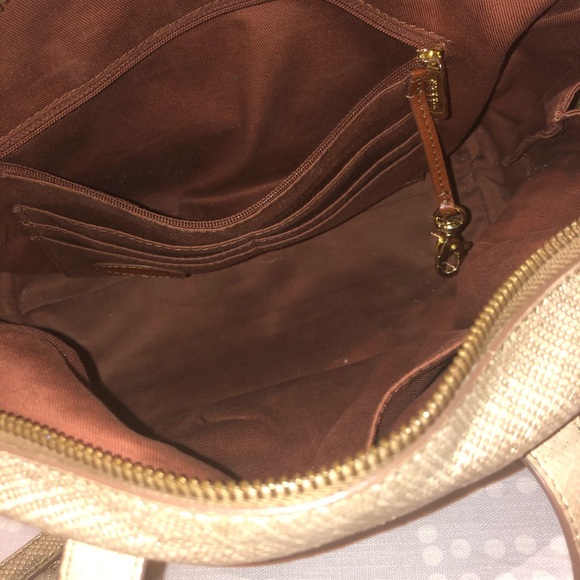 Fossil gold crossbody purse with wallet see pics - Picture 3 of 5